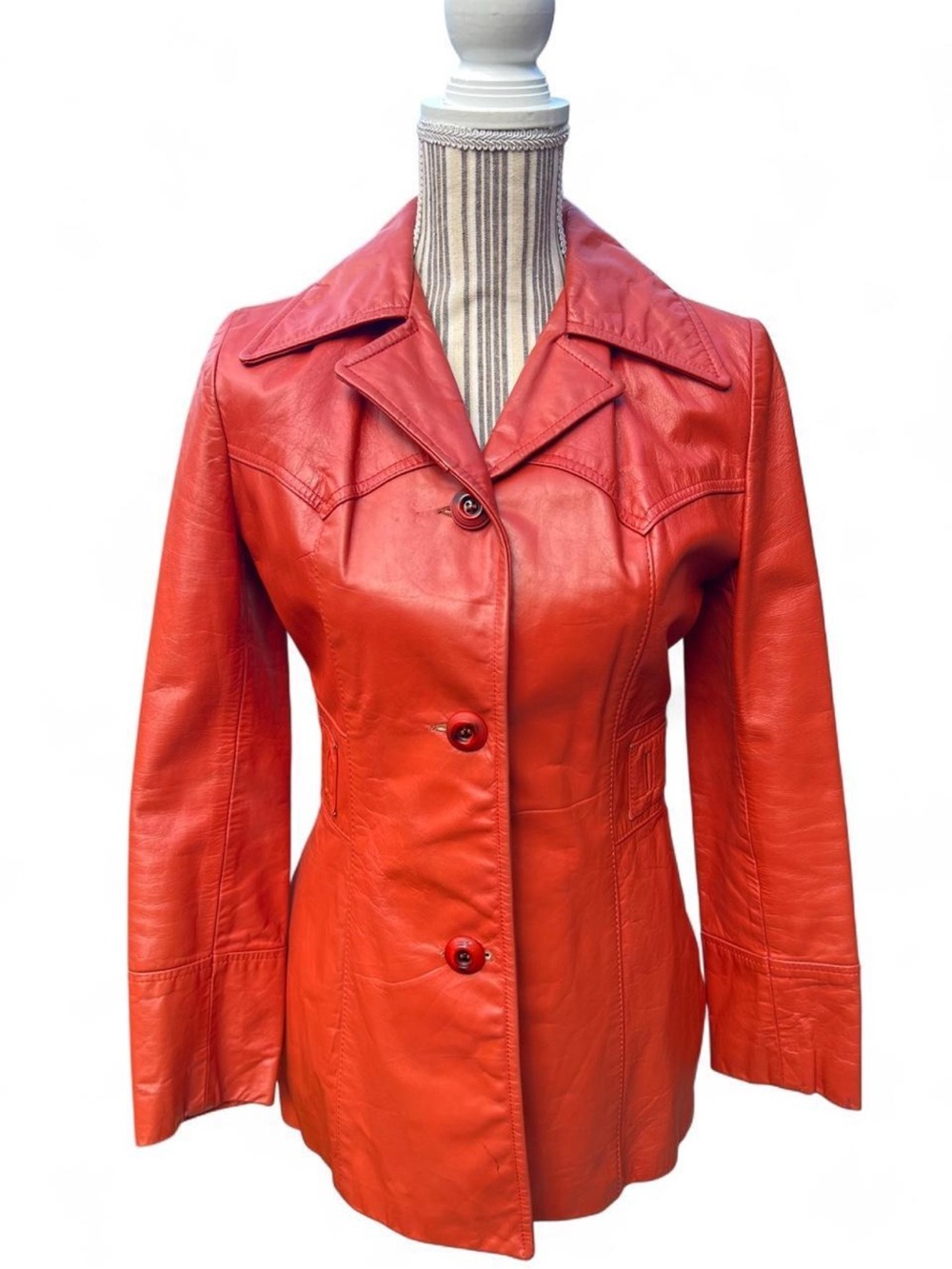 Vintage 1970s Skin Flair Burnt Orange Leather Jacket